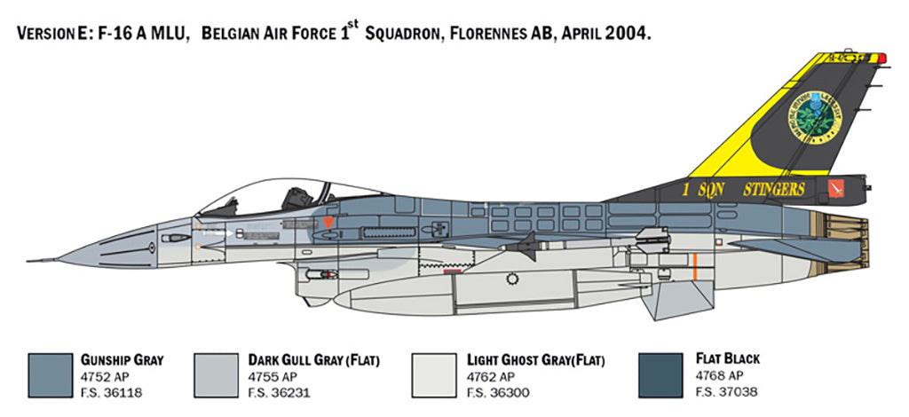 Italeri F-16A Fighting Falcon 1/48 Plane Model Kit 2786