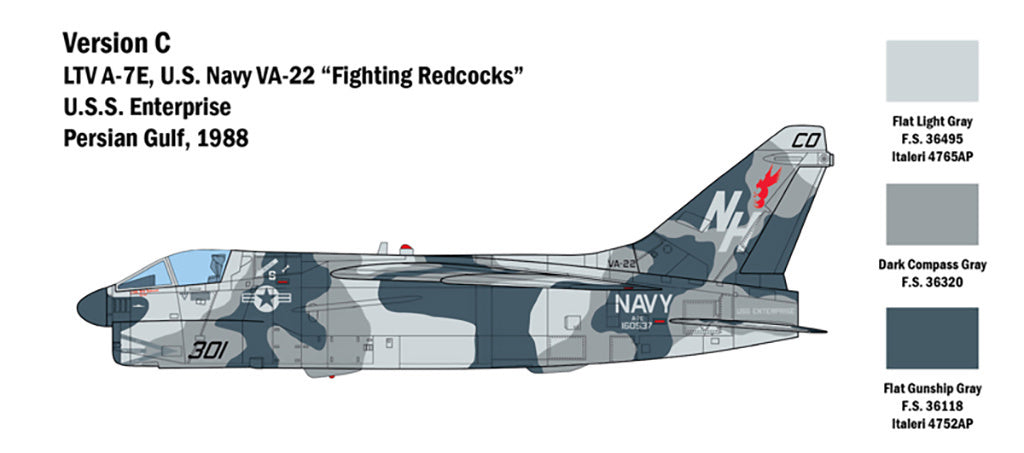 Italeri 1/48 A-7E Corsair II Fighter Plane Scale model Kit 2797