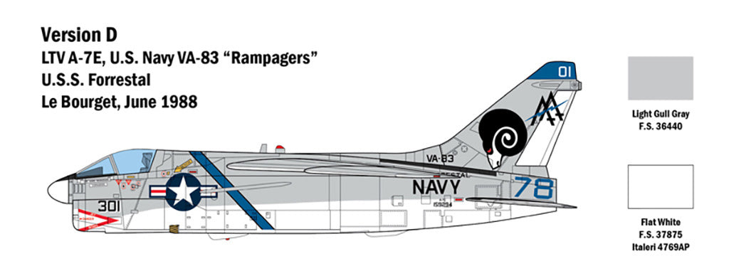 Italeri 1/48 A-7E Corsair II Fighter Plane Scale model Kit 2797