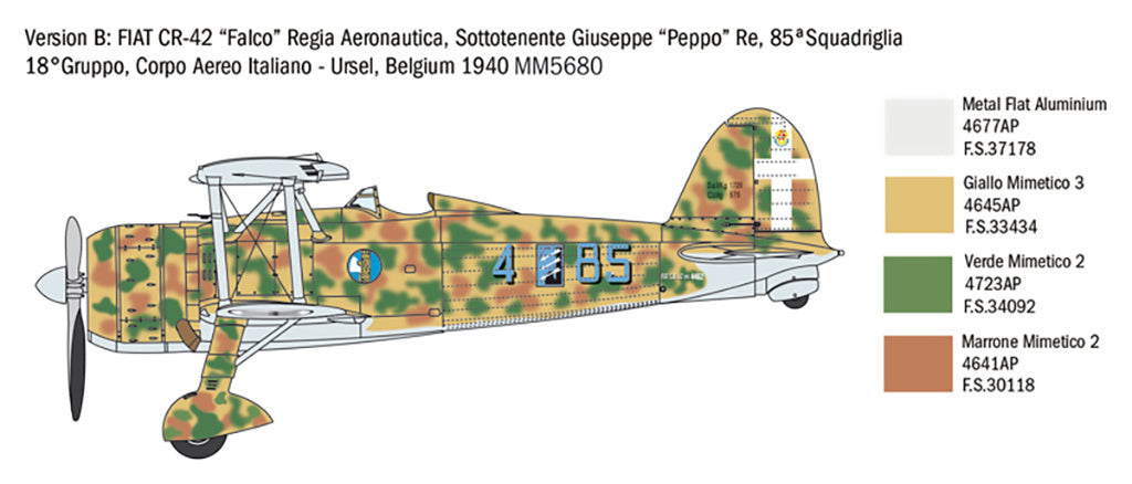 Italeri 1/4 CR 42 Falco Battle of Britain 80th Anniversary Scale Aircraft Model 2801