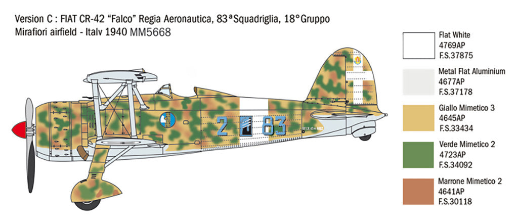 Italeri 1/4 CR 42 Falco Battle of Britain 80th Anniversary Scale Aircraft Model 2801