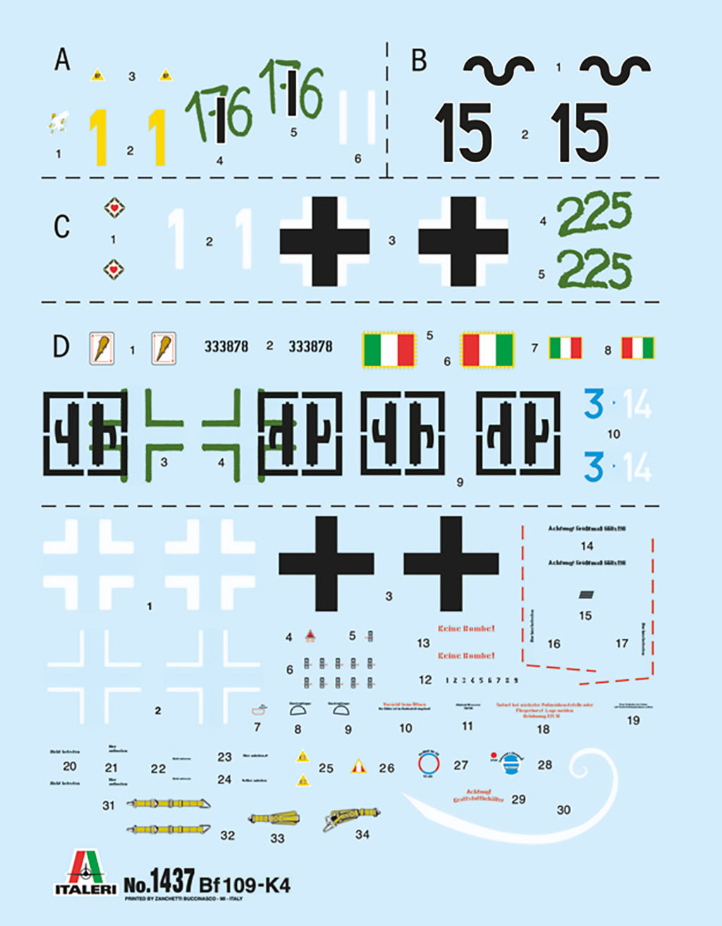 Italeri 1/48 Bf 109 K-4 1/48 Scale model Fighter plane Set 2805*