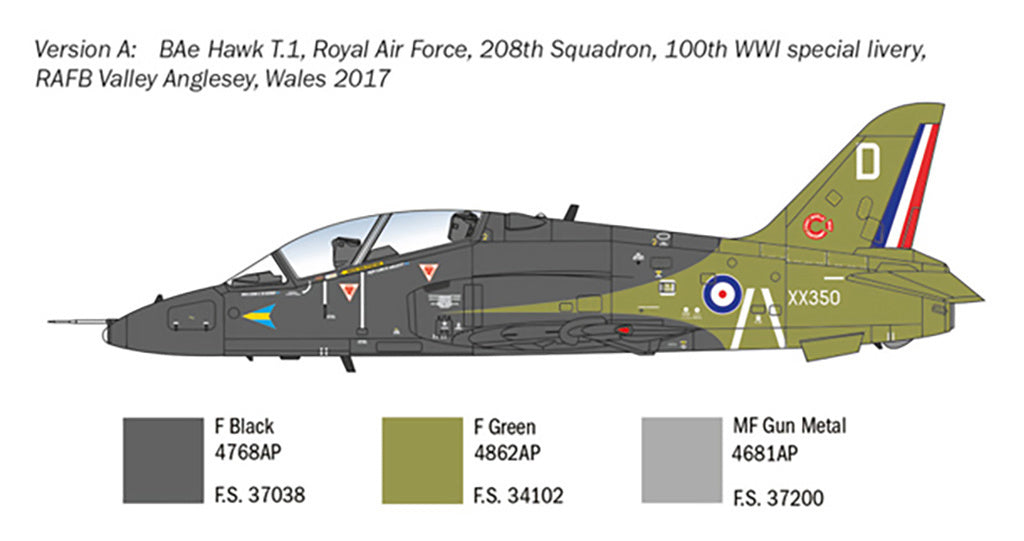 Italari 1/48 RAF BaE Hawk T. Mk. 1 Sclae model Fighter Jet 2813*