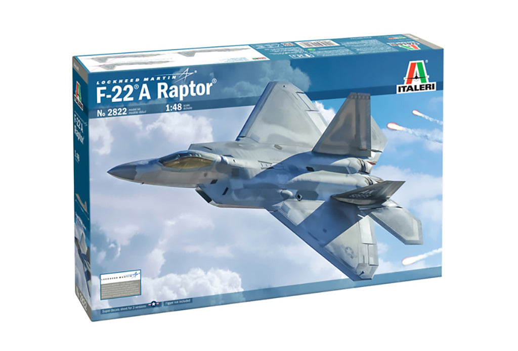 Italeri 1:48 F-22 Raptor Fighter Jet Scale Model Kit 2822