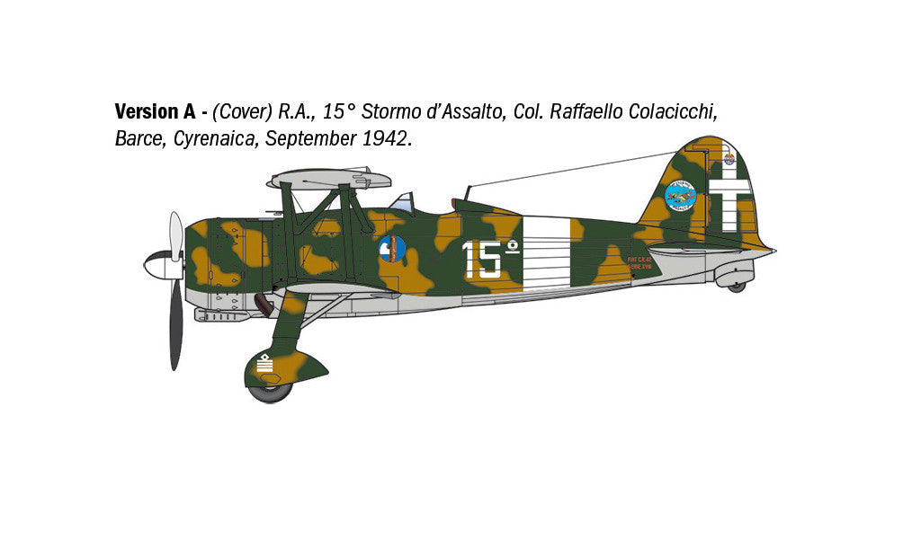 Italeri 1/48 FIAT CR.42 Falco Assault/Night Fighter Scale model plane kit 2842*
