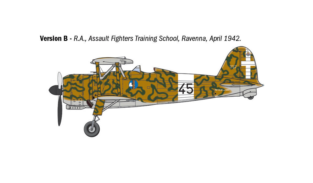 Italeri 1/48 FIAT CR.42 Falco Assault/Night Fighter Scale model plane kit 2842*