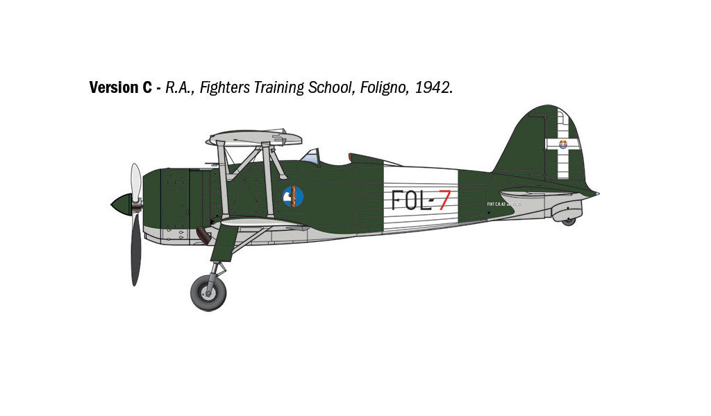 Italeri 1/48 FIAT CR.42 Falco Assault/Night Fighter Scale model plane kit 2842*