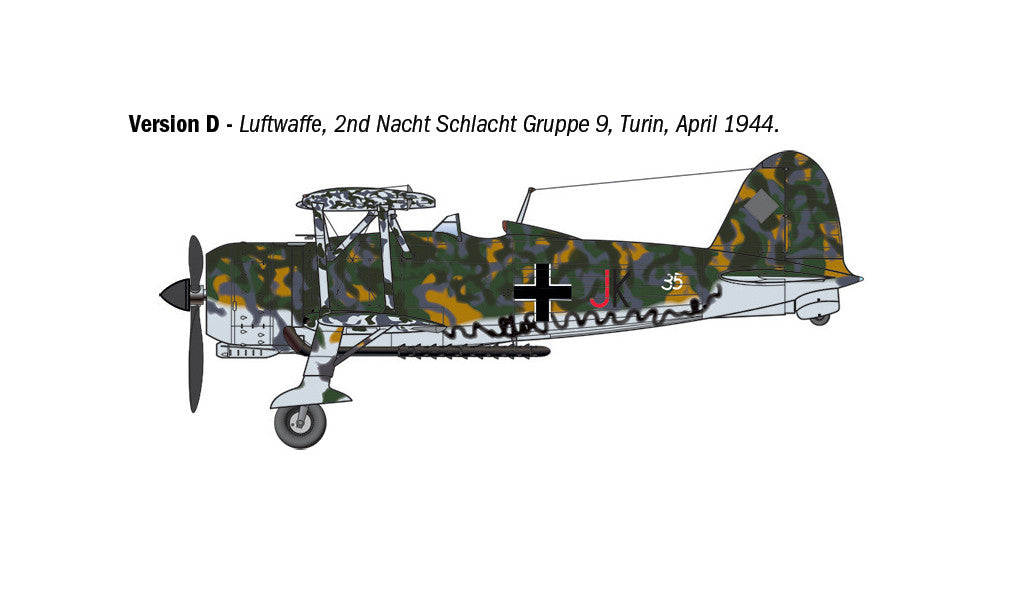 Italeri 1/48 FIAT CR.42 Falco Assault/Night Fighter Scale model plane kit 2842*