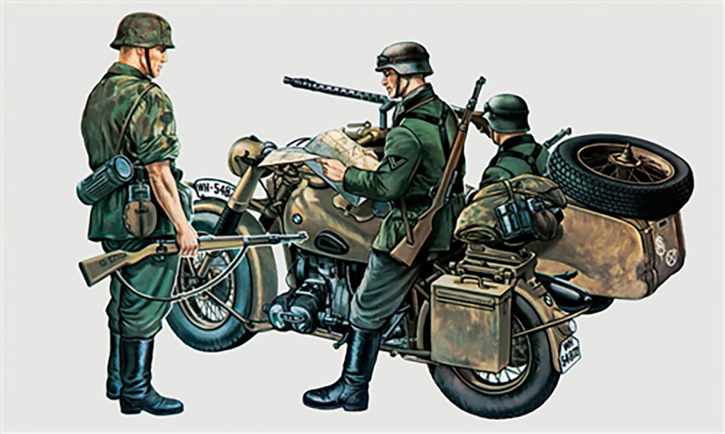 Italeri 1/35 BMW R75 with Sidecar Military Motorbike Model Kit 315
