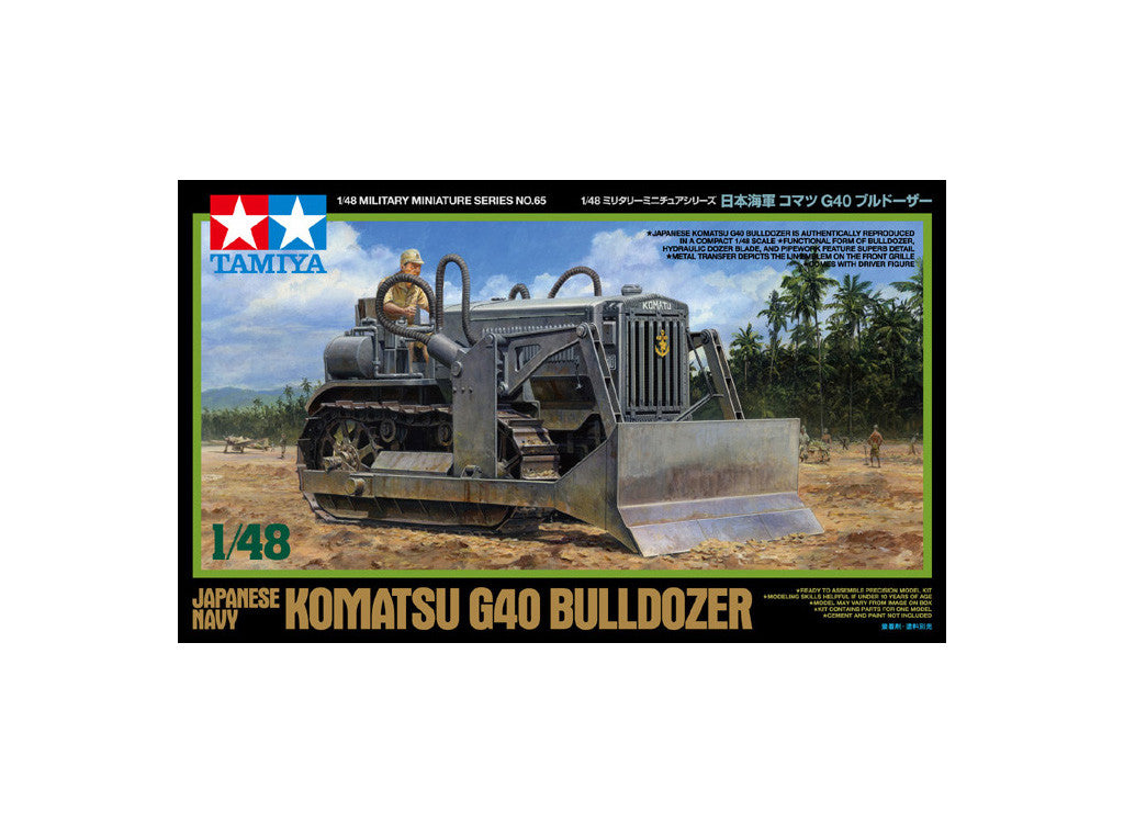 Tamiya 1:48 IJN Komatsu G40 Bulldozer Military Scale Model Kit 32565