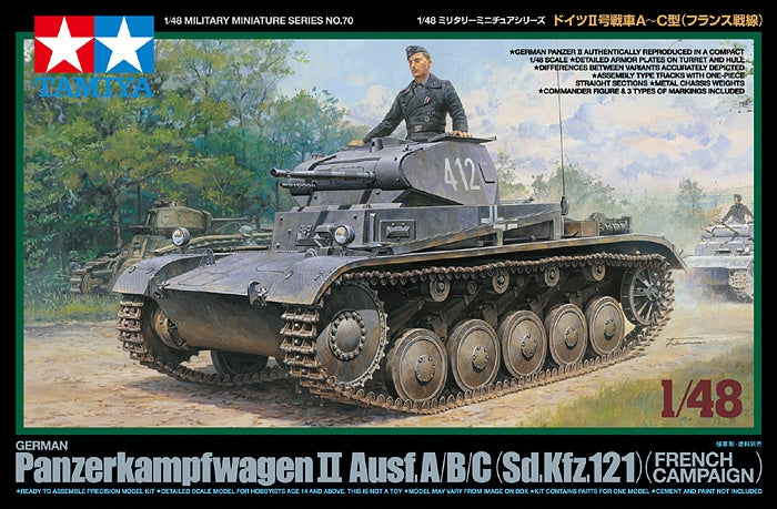 Tamiya 1/48 GERMAN PANZER II A/B/C Tank Scale Model Kit 32570