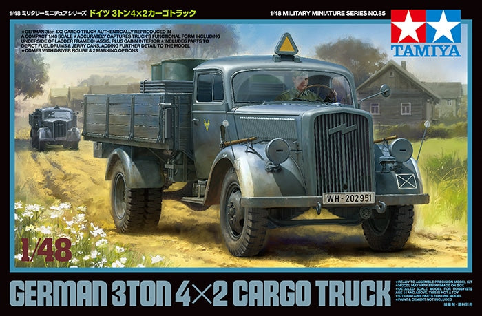 Tamiya 1/48 GERMAN 3TON 4X2 CARGO TRUCK Scale Model Kit 32585