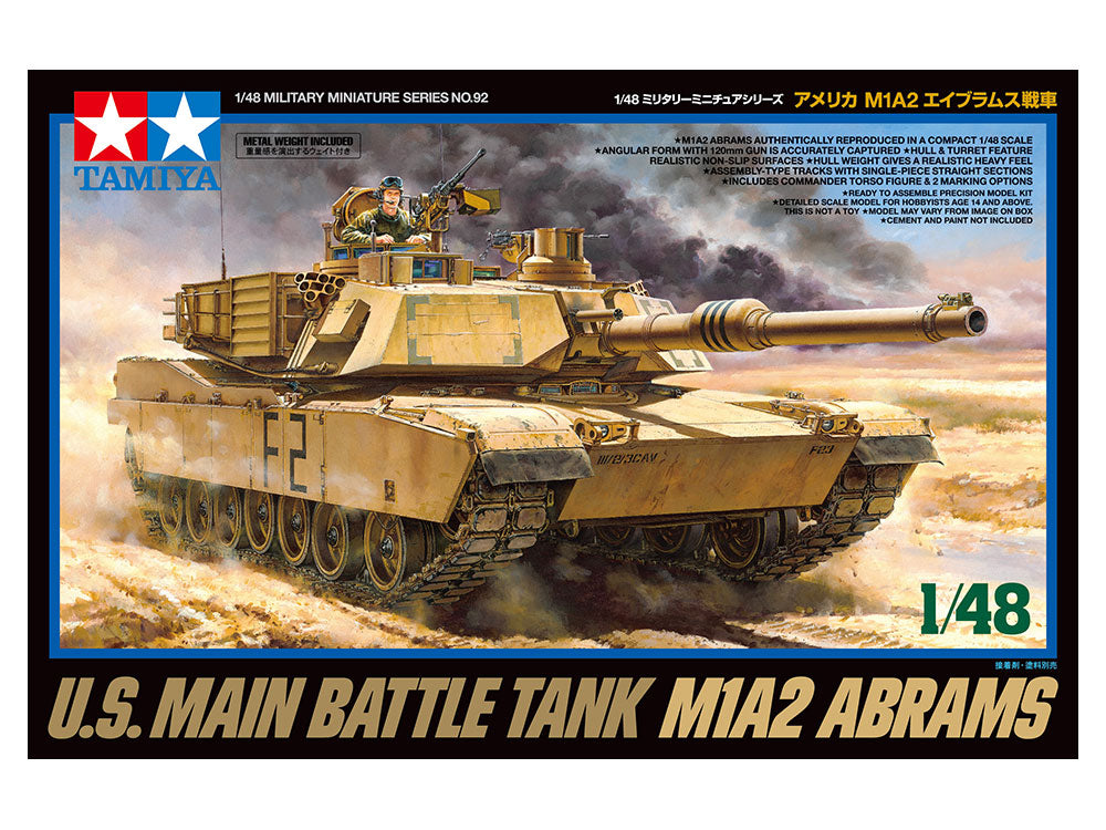 Tamiya 1/48 M1A2 ABRAMS Scale Model Tank Kit 32592