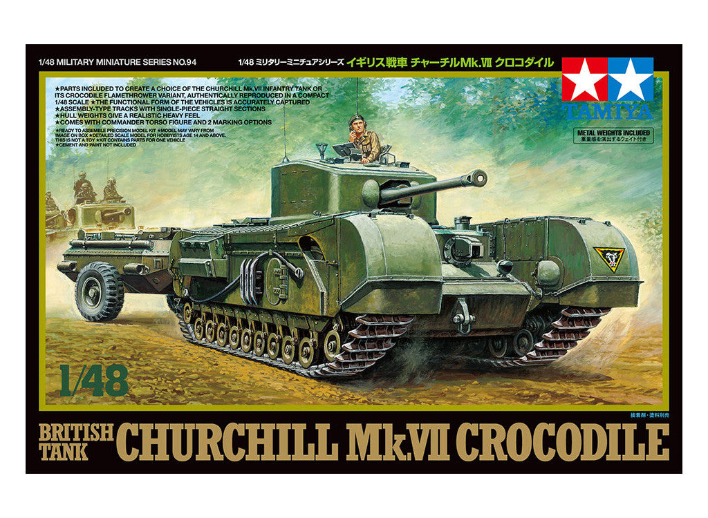 Tamiya 1/48 British Churchill Mk.VII Crocodile Tank Scale Model kit 32594