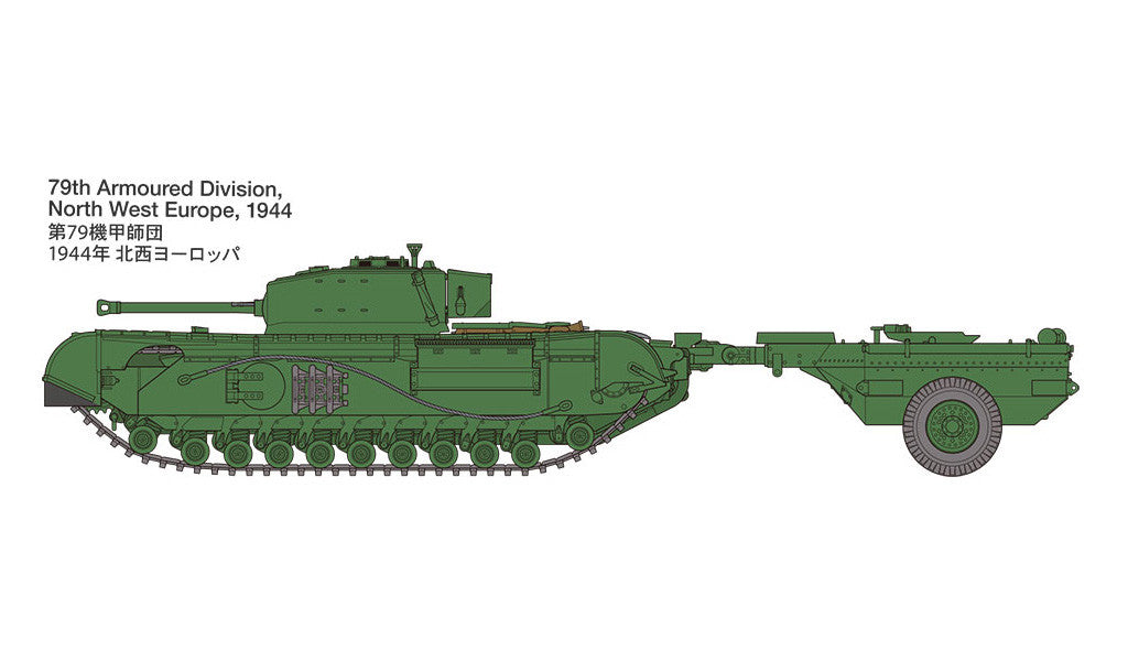 Tamiya 1/48 British Churchill Mk.VII Crocodile Tank Scale Model kit 32594