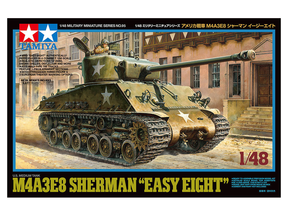 Tamiya 1/48 Sherman M4A3E8 Easy Eight Scale Model Tank Kit 32595