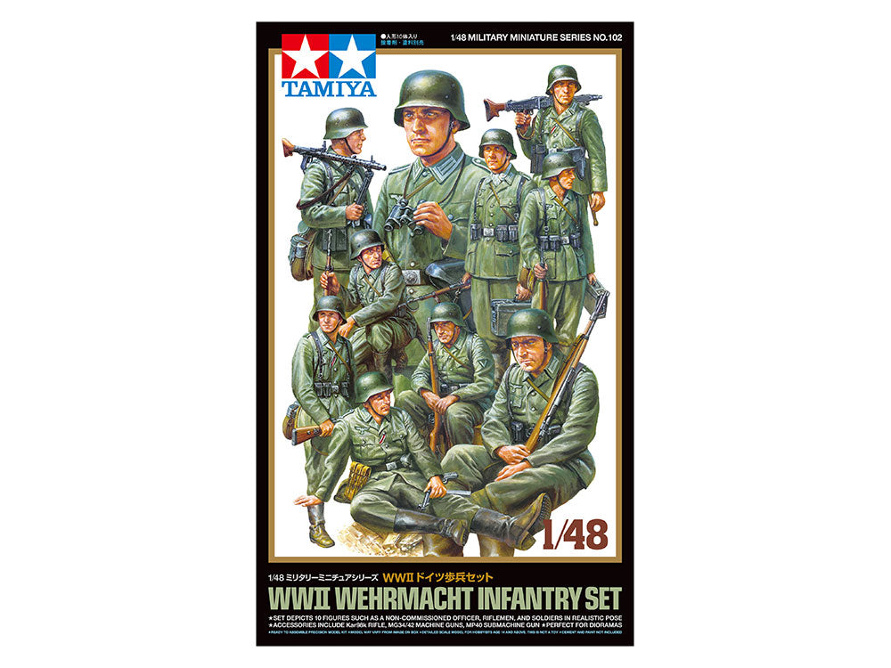 Tamiya 1/48 WWII WEHRMACHT INFANTRY SET Model Scale Figures Set 32602