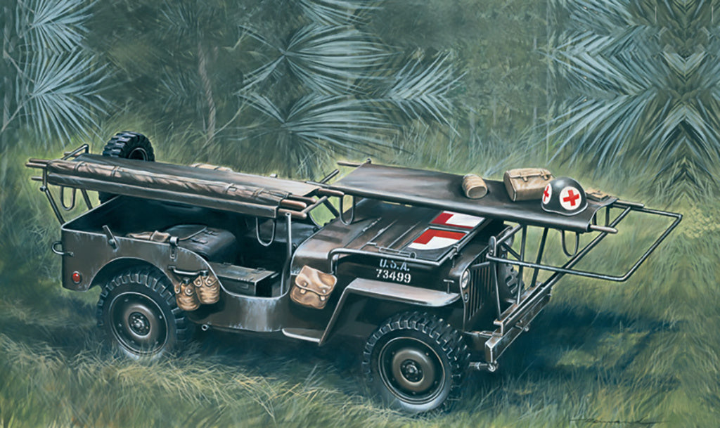 Italeri 1/35 1/4 TON. 4x4 AMBULANCE JEEP Military Scale model Kit 326