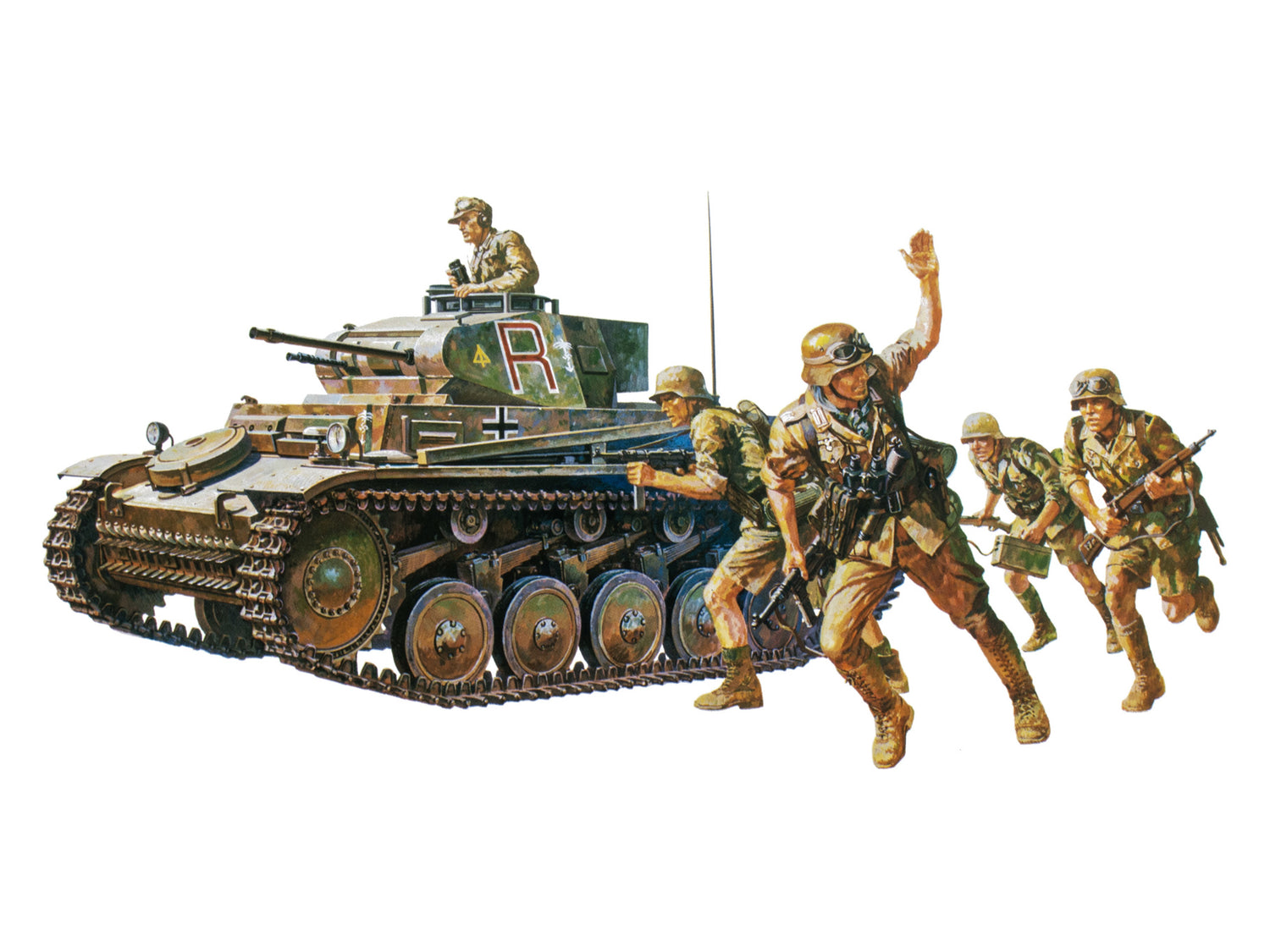 Tamiya German Panzerkampfwagen II 1/35 tank scale model set 35009