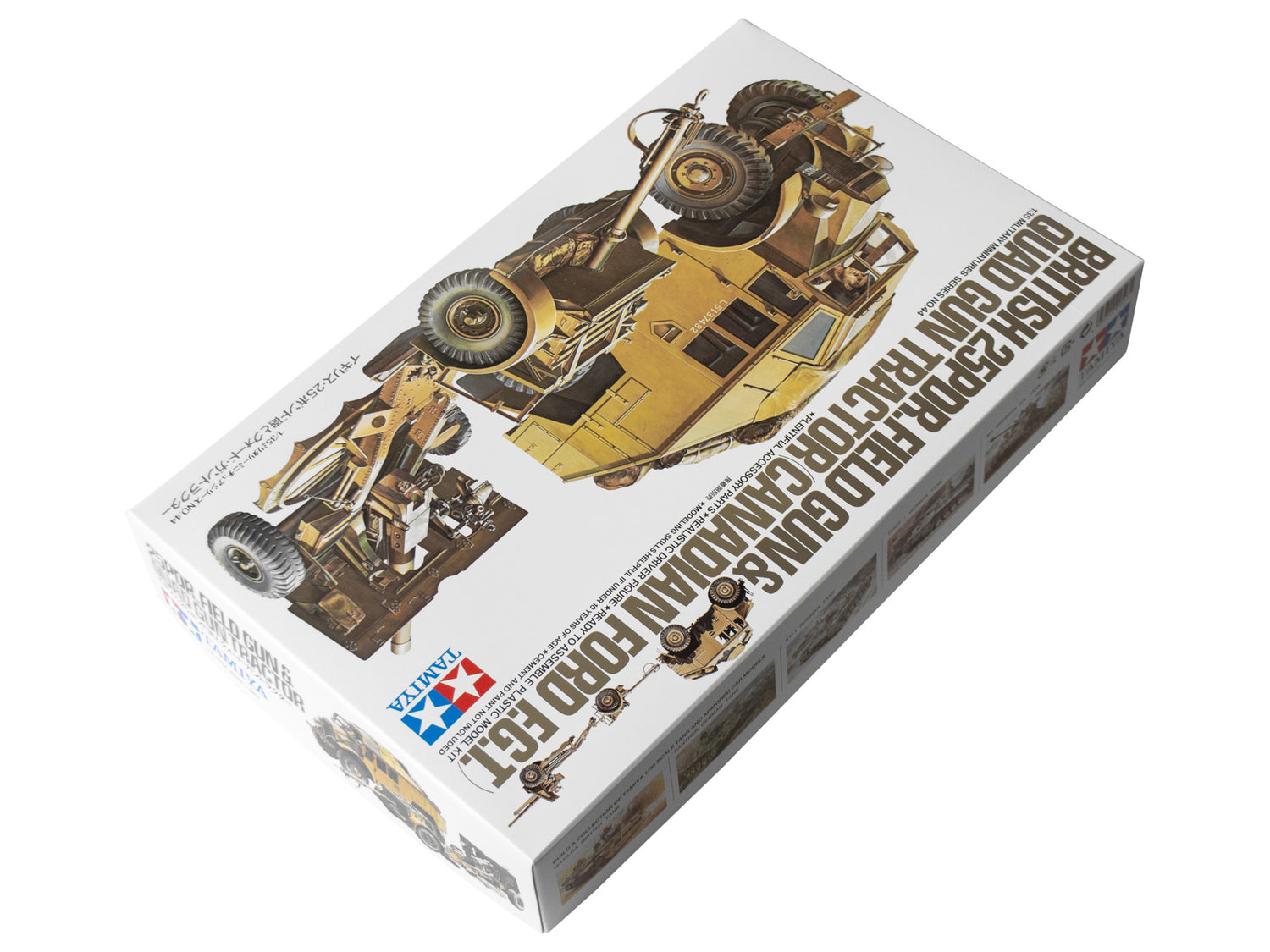 Tamiya 1/35 British 25-pdr Field Gun & Quad Gun Tractor  military model Kit 3504
