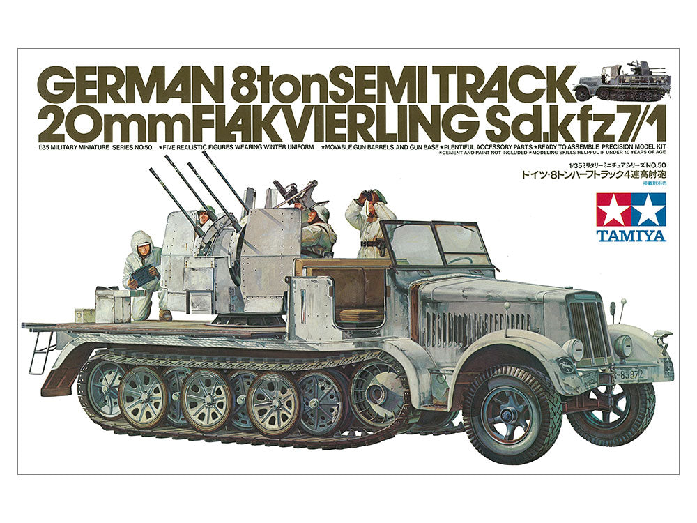Tamiya 1/35 German Half-Track 20mm Flakvierling Sd.Kfz.7/1 Model kit 35050