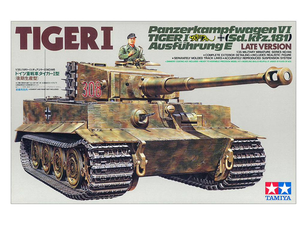 tamiya 1/35 Tiger I Late Version Tank Model Scale Kit 35146