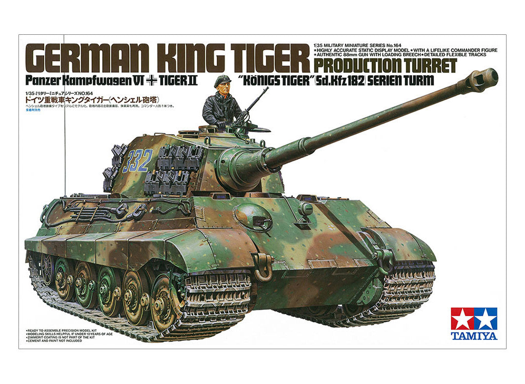 Tamiya 1/35 King Tiger Production Turret Tank Scale Model kit 35164