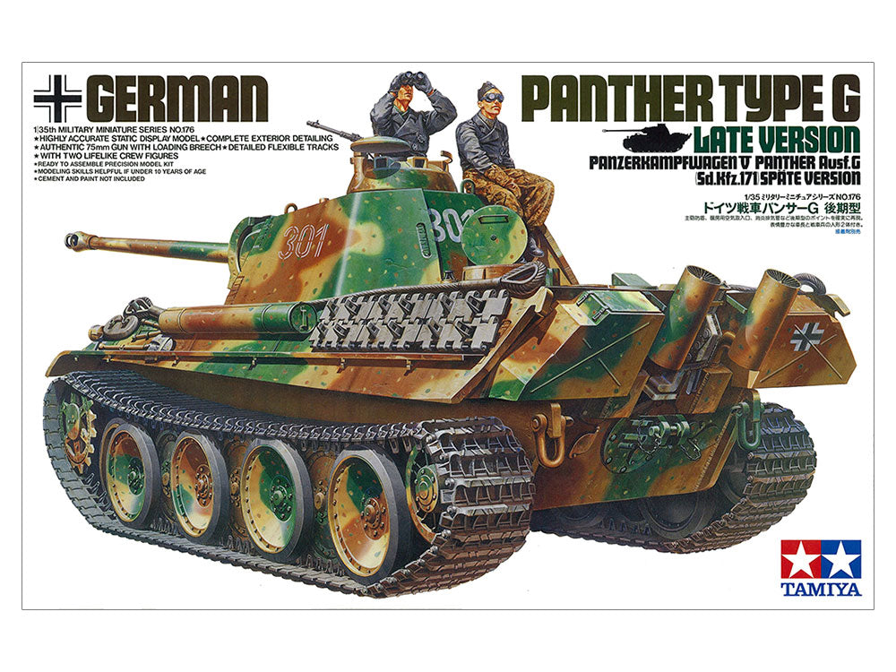 Tamiya 1/35 Panther G/Late Version Tank military model kit 35176