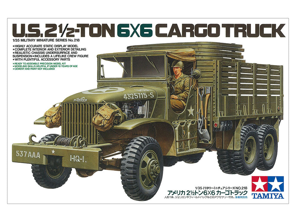 Tamiya 1/35 US 2.5 TON 6X6 CARGO TRUCK Military Model kit 35218