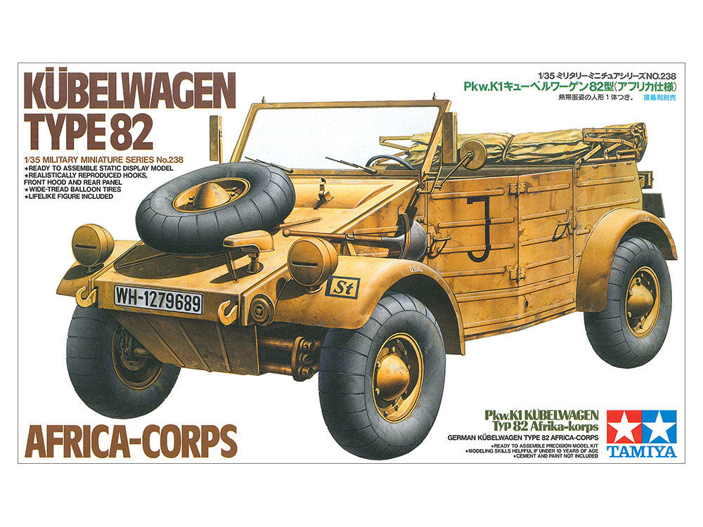 Tamiya 1/35 German Kubelwagen Type 82 (Africa Corps) Model kit 35238