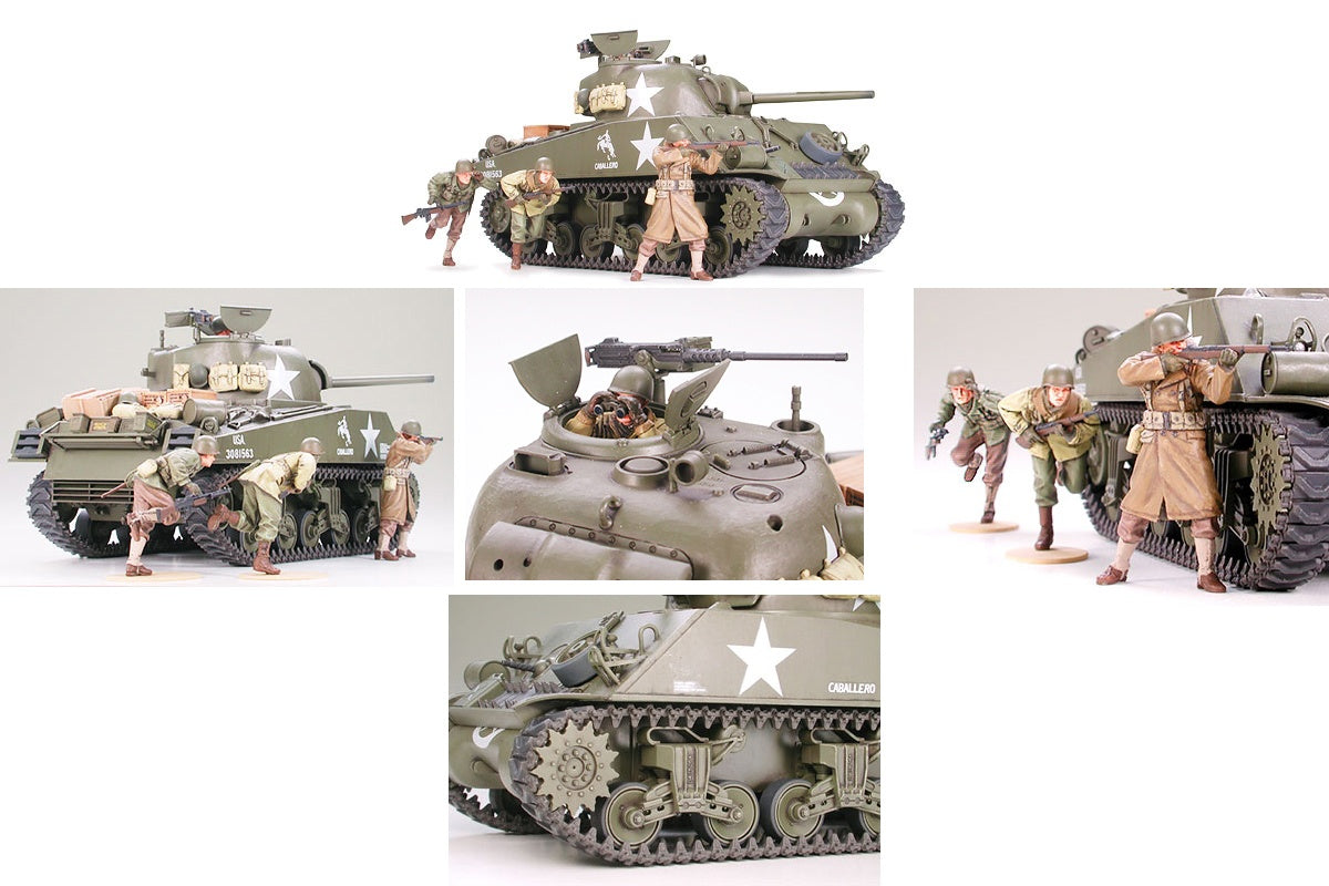 Tamiya 1/35 M4A3 Sherman 75mm Gun Late Tank Scale Model Kit 35250