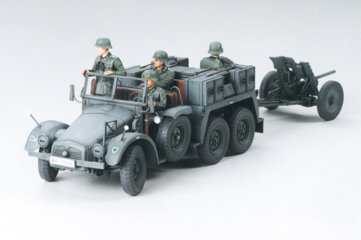 Tamiya 1:35 Krupp Towing Truck with 37mm Pak Military Scale Model Kit 35259