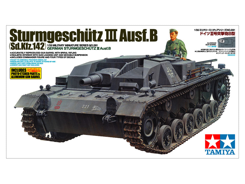 Tamiya 1/35 GERMAN STURMGESCHUTZ III AUSFB Model Scale Tank Set 35281