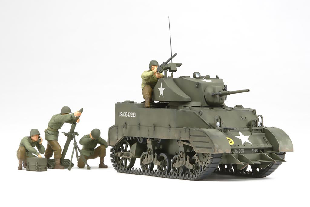Tamiya 1/35 US LIGHT TANK M5A1 WITH 4 FIGURES Scale Model Kit 35313