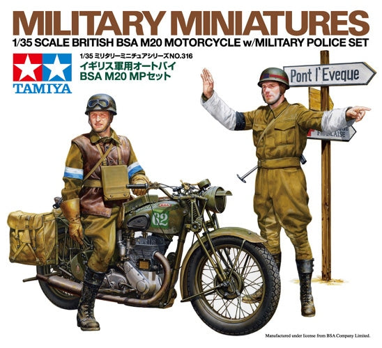 Tamiya 1/35 British BSA M20 Motorcycle Figures Scale Model kit 35316