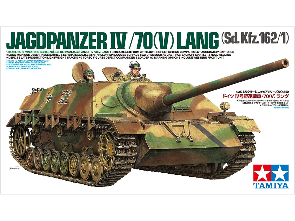 Tamiya 1/35 Jagdpanzer IV /70(V) Lang Scale Model Tank Kit 35340