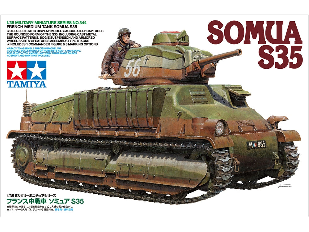 Tamiya 1/35 Somua S35 French Medium Tank Military Model Kit 35344