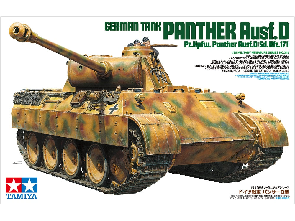 Tamiya 1/35 German Panther Ausf.D Tank Model Scale Kit 35345