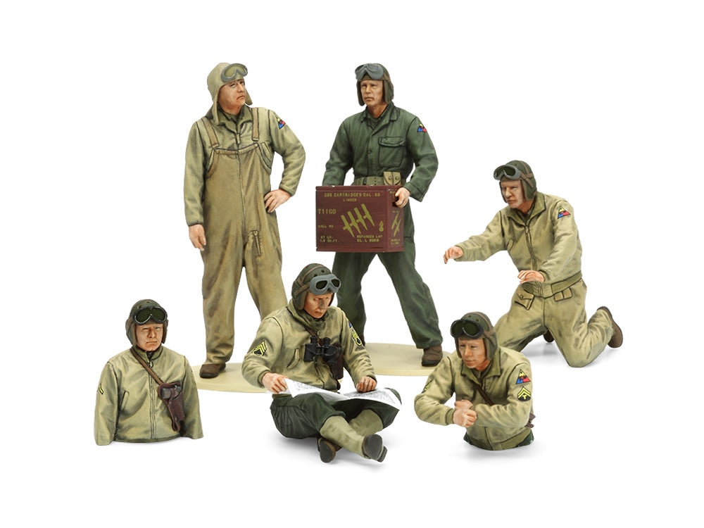 Tamiya 1/35 US TANK CREW SET Figures European Theatre Military Scale Model Kit