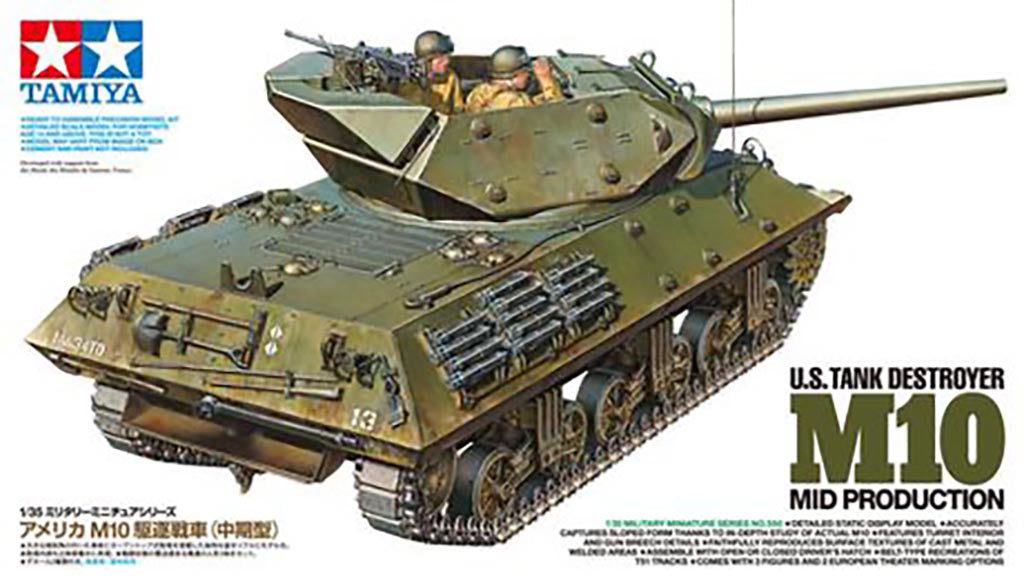 Tamiya 1/35 US TANK DESTROYER M10 MID PROD Scale model kit 35350