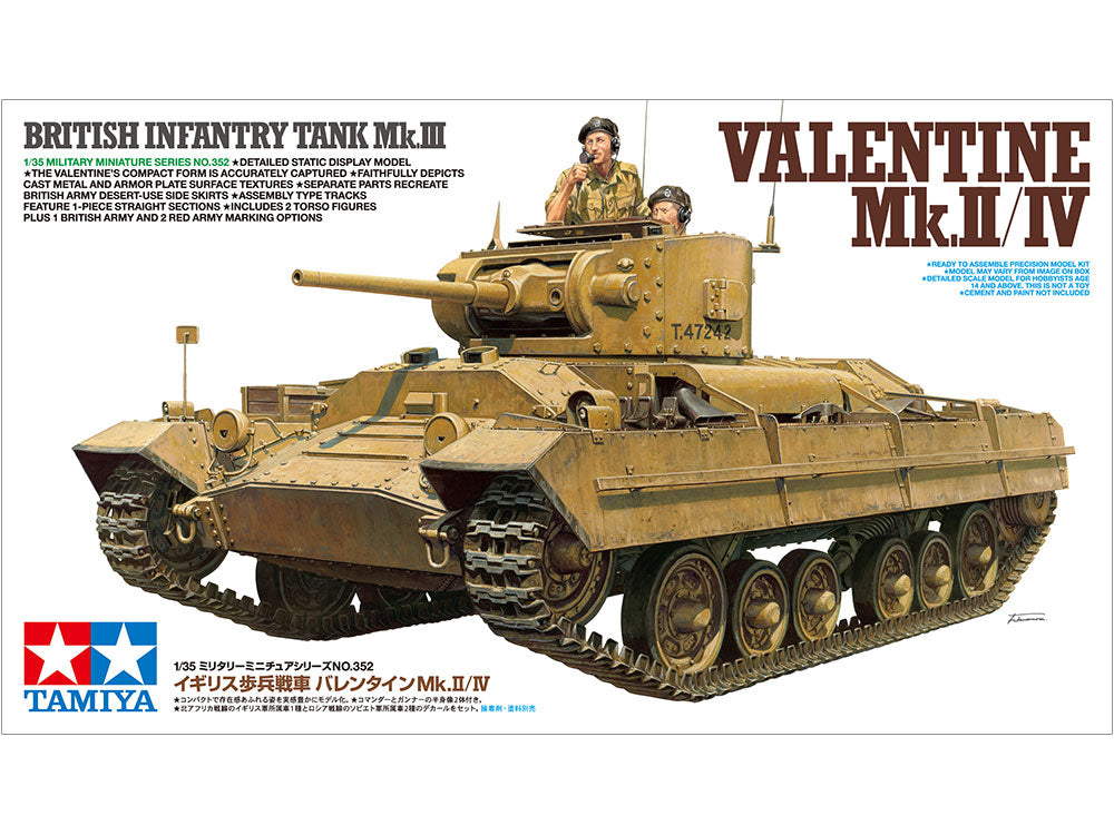 TAMIYA 35352 British Tank Mk.III Valentine Mk.II/IV 1:35 Military Model Kit