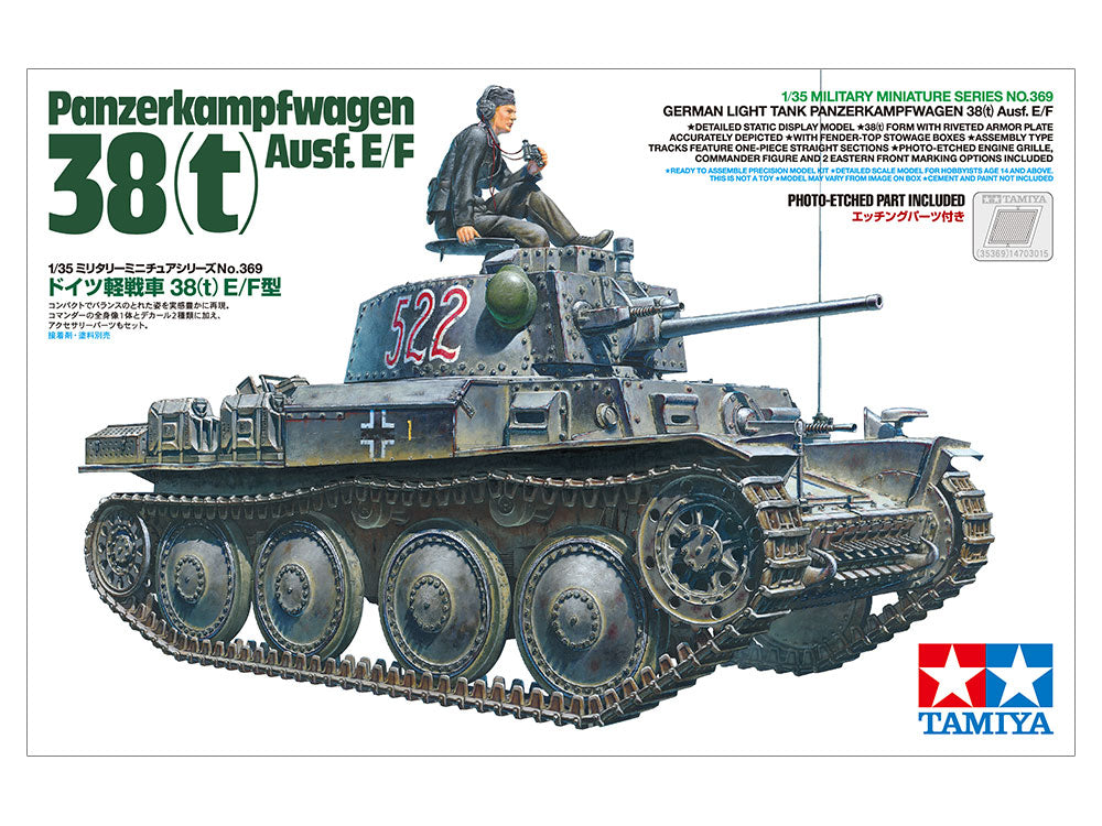 Tamiya 1/35 PANZER 38(T) AUSF.E/F Scale Model Tank Kit 35369