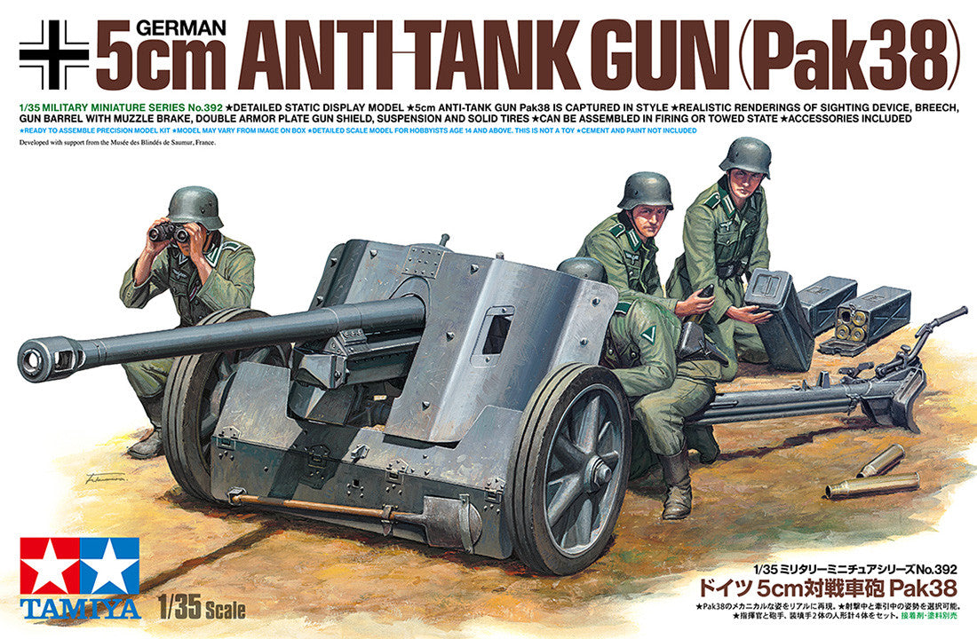 Tamiya 1/35 German Anti-Tank Gun 5cm Pak 38  military model 35392