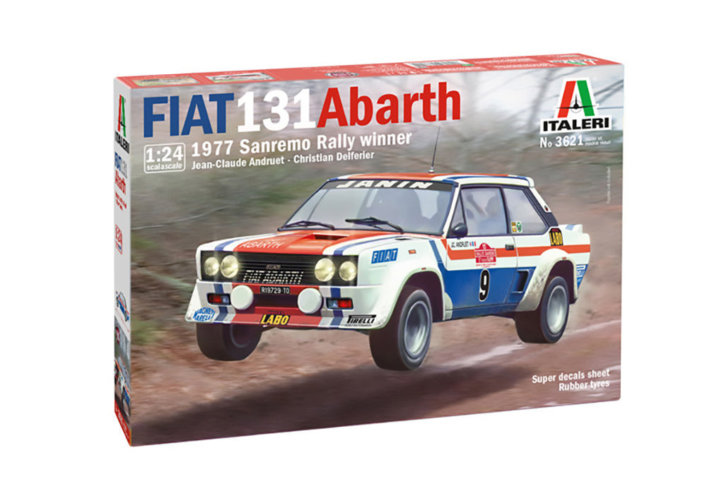 Italeri 1/24 Fiat 131 Abarth 1977 San Remo Rally Winner Model Car Kit 3621