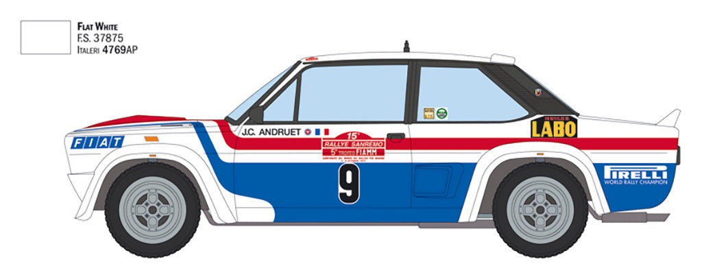 Italeri 1/24 Fiat 131 Abarth 1977 San Remo Rally Winner Model Car Kit 3621