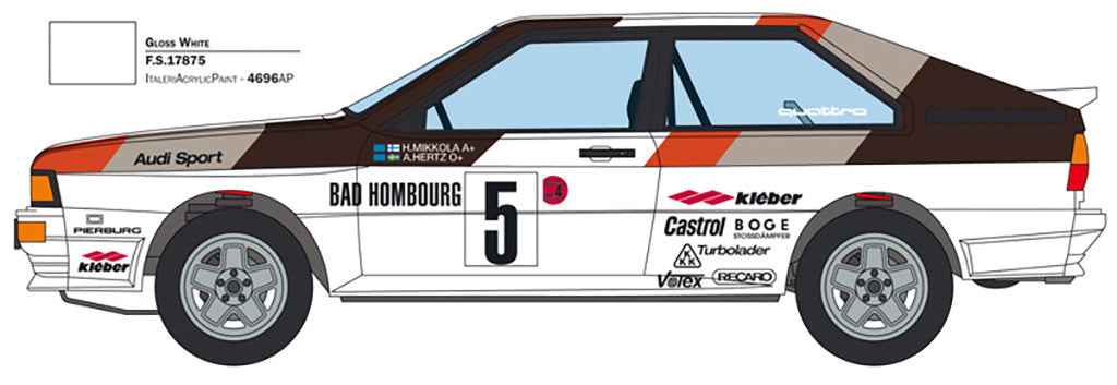 Italeri 1/24 Audi Quattro Rally Model Rally Car Kit 3642