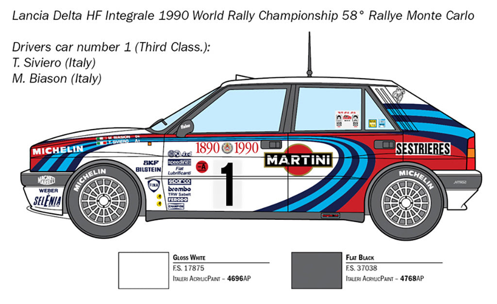 Italeri Lancia HF Integrale 1/24 Scale Model Rally Car kit 3658