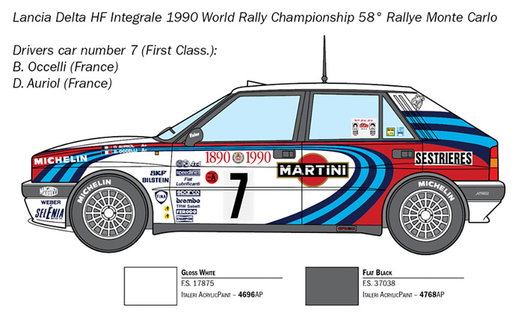 Italeri Lancia HF Integrale 1/24 Scale Model Rally Car kit 3658