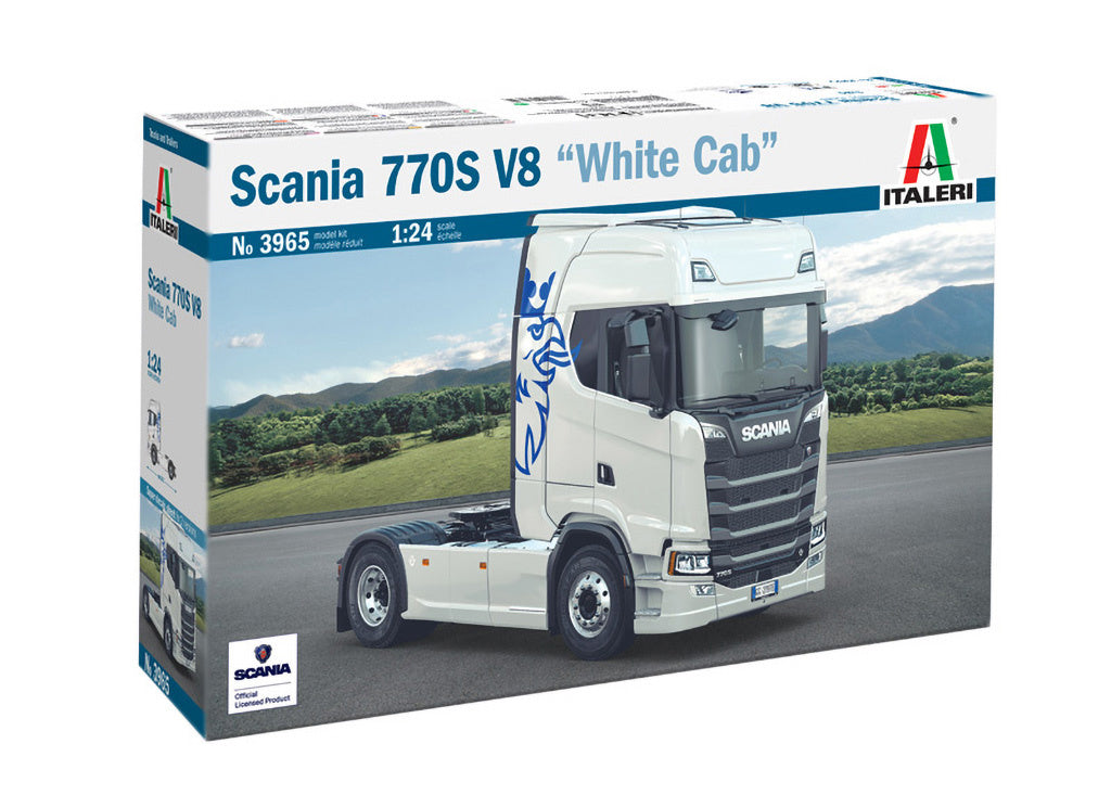 Italeri 1:24 Scania S770 V8 "White Cab" Truck Scale Model Kit 3965