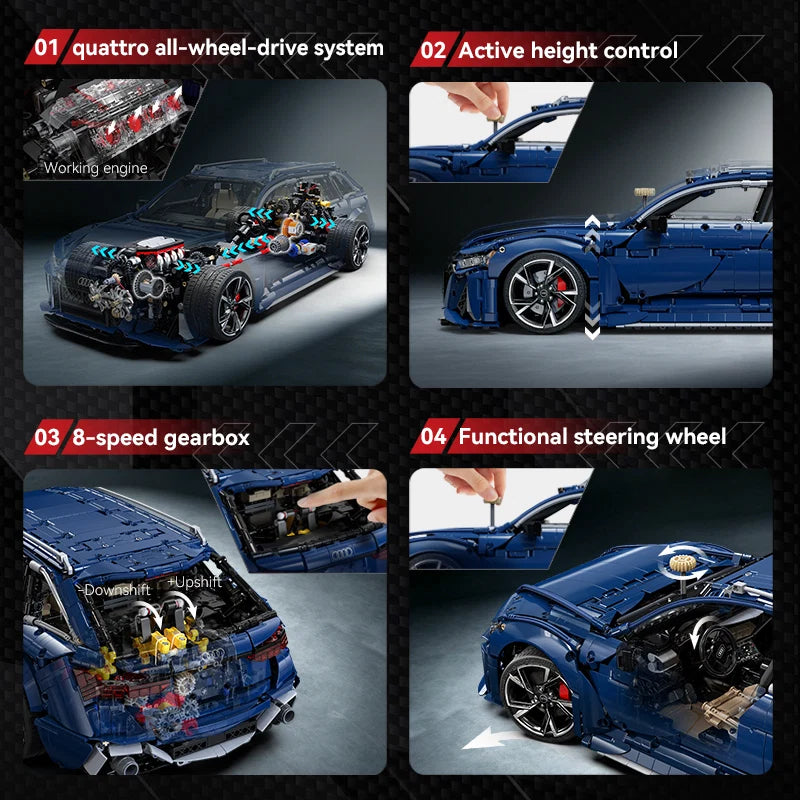 CaDA Audi RS6 Avant (2019) Master Series 1:8 Brick Model 4663pcs C61615W